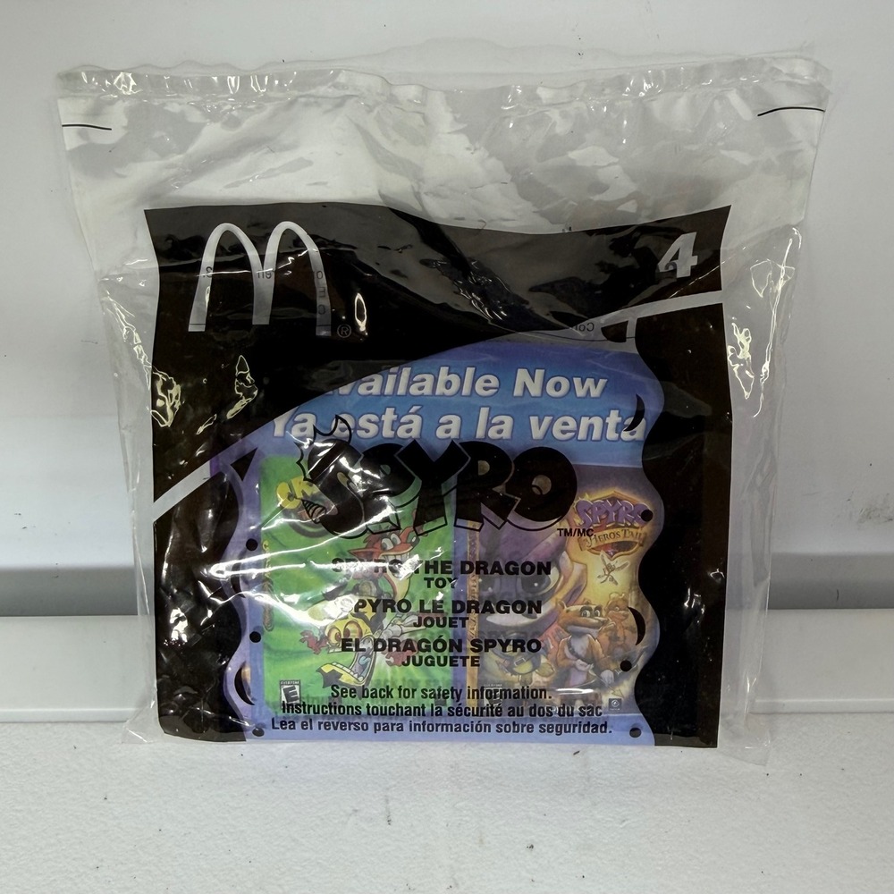 McDonalds Spyro The Dragon Toy 4 Sealed Happy Meal Vintage Collectible‎